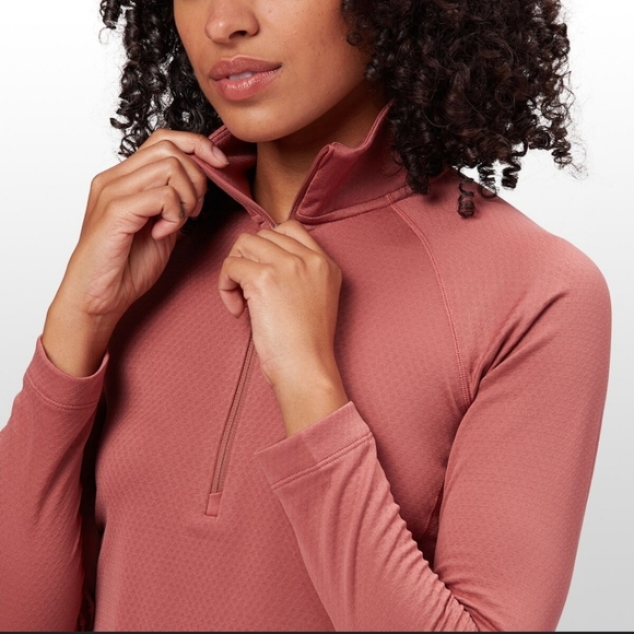 Patagonia Capilene Midweight Zip - Neck Top In Rosehip Size Medium - Picture 3 of 9